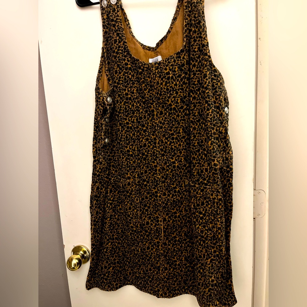 Corduroy Leopard style dress